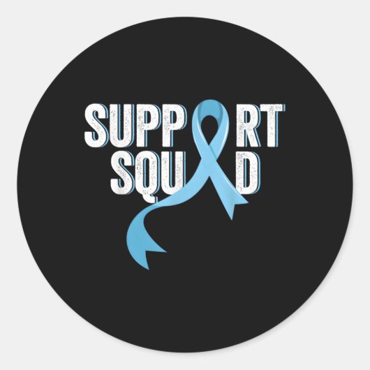 Prostaat Cancer Awareness Support Squad Lichtblauw Ronde Sticker (Voorkant)