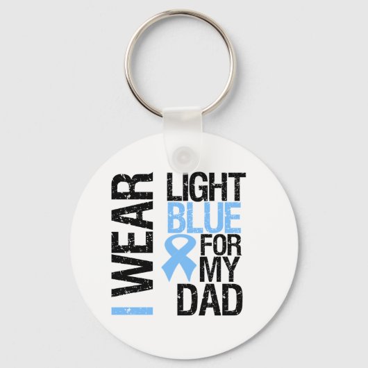 Prostaat Cancer Light Blue Ribbon Pap Sleutelhanger (Voorkant)