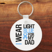 Prostaat Cancer Light Blue Ribbon Pap Sleutelhanger (Voorkant)