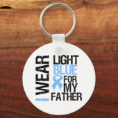 Prostaat Cancer Light Blue Ribbon Vader Sleutelhanger (Voorkant)