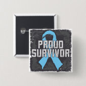 Prostaat Cancer Proud Survivor Vierkante Button 5,1 Cm (Voorkant /achterkant)