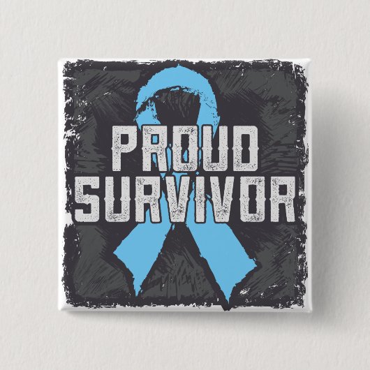 Prostaat Cancer Proud Survivor Vierkante Button 5,1 Cm (Voorkant)