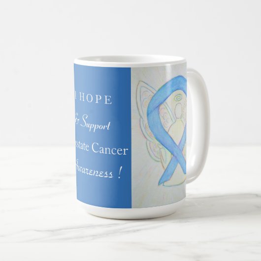 Prostaatkanker - Aangepaste Mok van Ribbon Angel (Voorkant rechts)