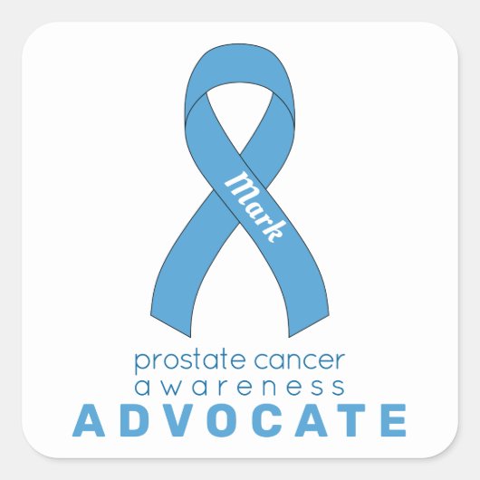 Prostaatkanker Advocate White Square Sticker (Voorkant)