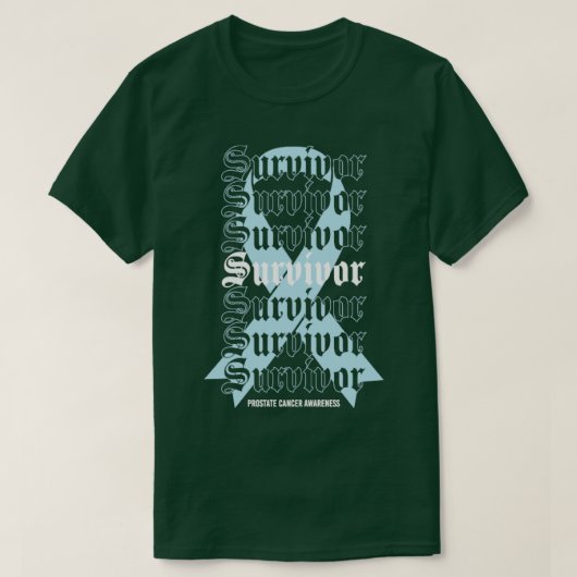 Prostaatkanker Awareness Survivor Light Blue Ribb T-shirt (Design voorkant)