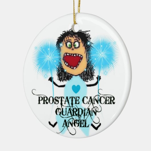 Prostaatkanker beschermengel keramisch ornament (Links)