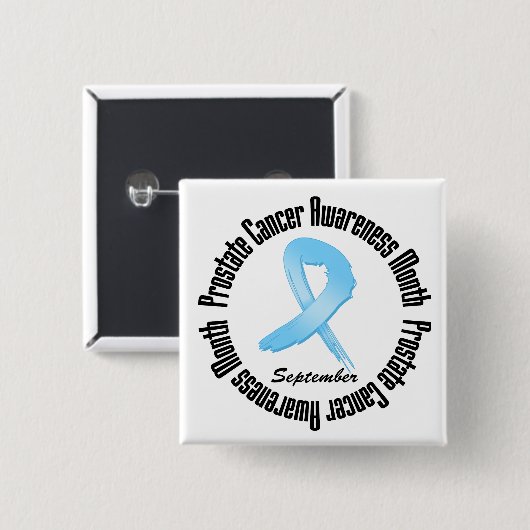 Prostaatkanker - Bewustmakingsmaand Vierkante Button 5,1 Cm (Voorkant /achterkant)