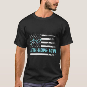 Prostaatkanker Bewustzijn Amerikaanse vlag Faith H T-shirt