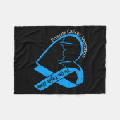 Prostaatkanker Bewustzijn Hartlint Blauwe Fleece Deken (Voorkant (Horizontaal))