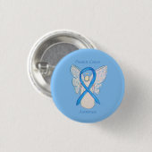 Prostaatkanker Blauwe Bewustheid Ribbon Angel Pin Ronde Button 3,2 Cm (Voorkant /achterkant)