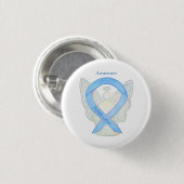Prostaatkanker Blauwe Bewustheid Ribbon Angel Pin Ronde Button 3,2 Cm (Voorkant /achterkant)