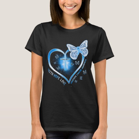 Prostaatkanker Cross Heart Gift Warrior T-shirt (Voorkant)