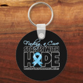 Prostaatkanker die een crème vindt begint met hoop sleutelhanger (Voorkant)