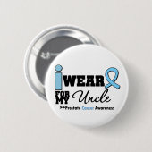 Prostaatkanker Ik Draag lichte blauwe oom Ronde Button 5,7 Cm (Voorkant /achterkant)
