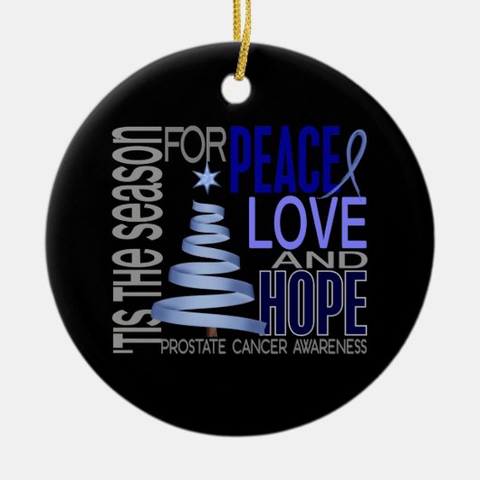 Prostaatkanker Kerstmis 1 Keramisch Ornament (Voorkant)