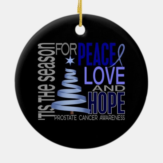 Prostaatkanker Kerstmis 1 Keramisch Ornament (Achterkant)