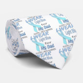 Prostaatkanker Licht Blauw Ribbon Awareness Logo Stropdas (Opgerold)
