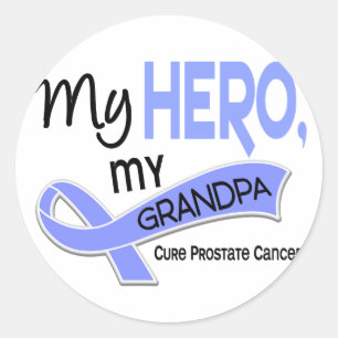 Prostaatkanker MIJN HERO, MIJN GRANDPA 42 Ronde Sticker
