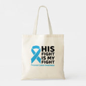 Prostaatkanker ondersteuning - zijn strijd is mijn tote bag (Achterkant)