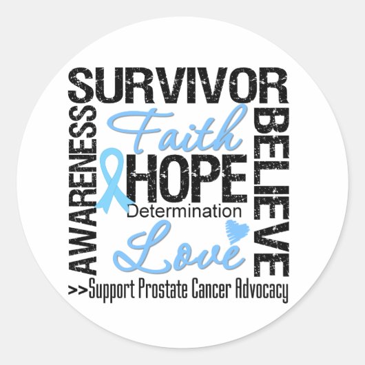 Prostaatkanker Overlevende dieren Motto Ronde Sticker (Voorkant)