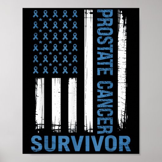Prostaatkanker overlevende  vlag lint poster (Voorkant)