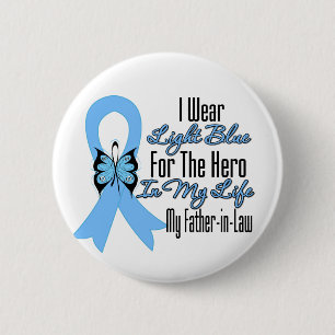 Prostaatkanker Ribbon Hero Mijn vader in de wet Ronde Button 5,7 Cm