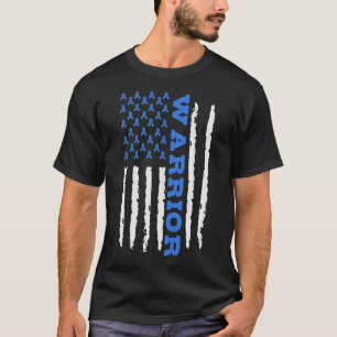 Prostaatkanker Warrior Blauw lint Vlag T-shirt