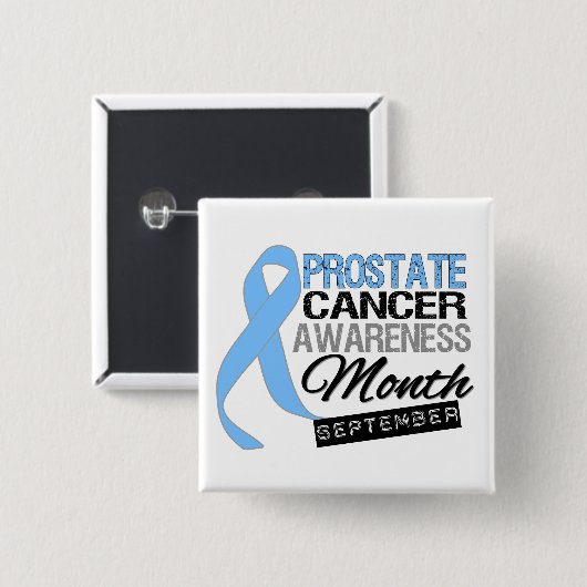 Prostaatkankerbewustmakingsmaand Vierkante Button 5,1 Cm (Voorkant /achterkant)