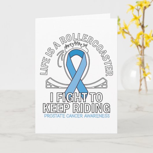 Prostaatkankerbewustwording lichtblauwe lint kaart (Gele Bloem)