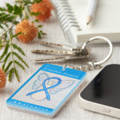 Prostaatkankervoorlichting Ribbon Angel-Sleutelhan Sleutelhanger (Voorkant Rechts)