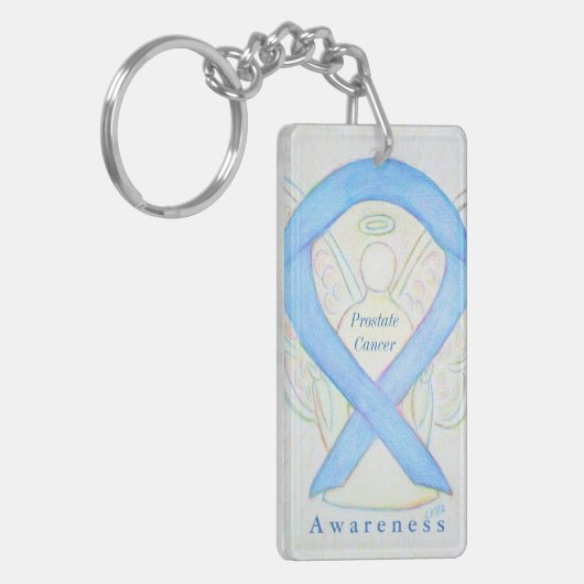 Prostate Cancer Angel Awareness Ribbon Sleutelhang Sleutelhanger (Voorkant Links)