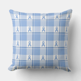 Prostate Cancer Awareness Plaid Light Blue Ribbon Kussen