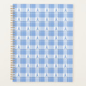 Prostate Cancer Awareness Plaid Light Blue Ribbon Planner (Voorkant)