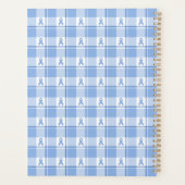 Prostate Cancer Awareness Plaid Light Blue Ribbon Planner (Achterkant)