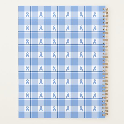 Prostate Cancer Awareness Plaid Light Blue Ribbon Planner (Achterkant)