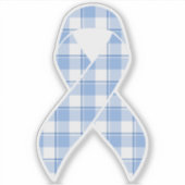 Prostate Cancer Awareness Plaid Light Blue Ribbon Sticker (Voorkant)