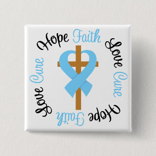 Prostate Cancer Faith Hope Love Cross Vierkante Button 5,1 Cm