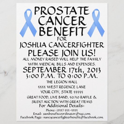 Prostate Cancer Fighter Benefit Flyer (Voorkant)