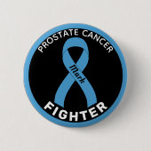 Prostate Cancer Fighter Ribbon Black Button (Voorkant)