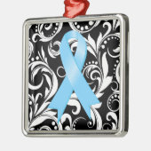Prostate Cancer Ribbon Deco Noir Metalen Ornament (Links)
