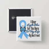 Prostate Cancer Ribbon Hero My Best Friend Vierkante Button 5,1 Cm (Voorkant /achterkant)