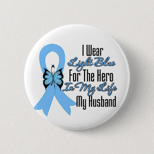 Prostate Cancer Ribbon Hero My Husband Ronde Button 5,7 Cm