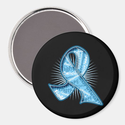 Prostate Cancer Slogan Watermark Ribbon Magneet (Voorkant / Achterkant)