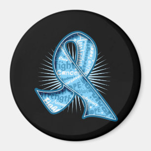 Prostate Cancer Slogan Watermark Ribbon Magneet