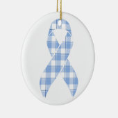 Prostate Cancer Survivor Plaid Light Blue Ribbon Keramisch Ornament (Rechts)