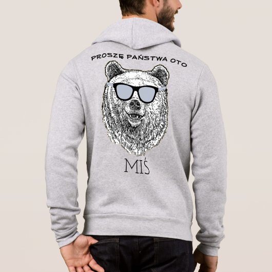PROSZZĘ PAŃSTWA OTO MIOBOUW Funny Zip aanpassen Hoodie (Achterkant)