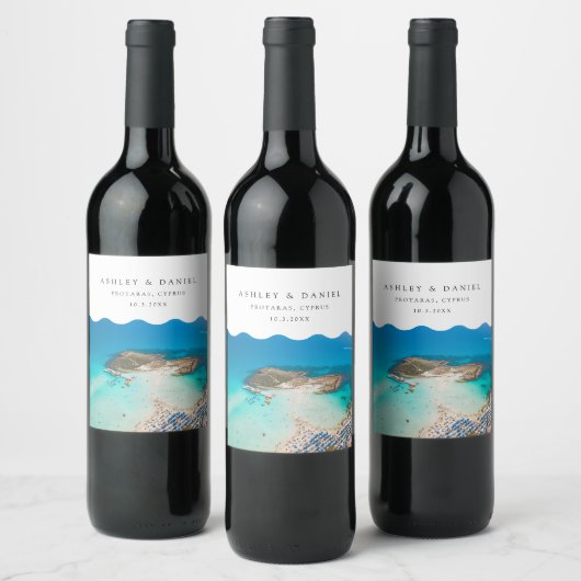 Protaras Beach Cyprus Wijn Etiket (Flessen)