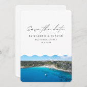 Protaras Cyprus bruiloft bestemming Save the Date Kaart (Voorkant / Achterkant)