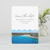 Protaras Cyprus Trouwlocatie Save the Date Kaart (Staand voorkant)