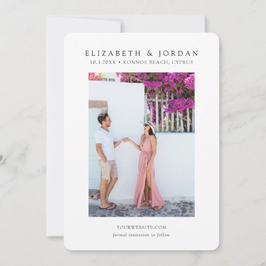 Protaras Cyprus Trouwlocatie Save the Date Kaart (Achterkant)